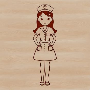 Vector illustration of a woman working as a healthcare professional.