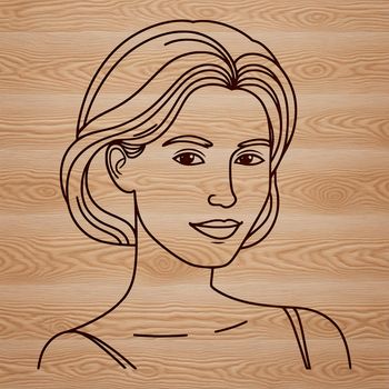 Woman in simple, minimalist attire, suitable for digital design and crafting projects.