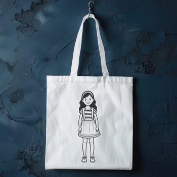 Illustration of a young girl in a colorful style, suitable for vector art designs.