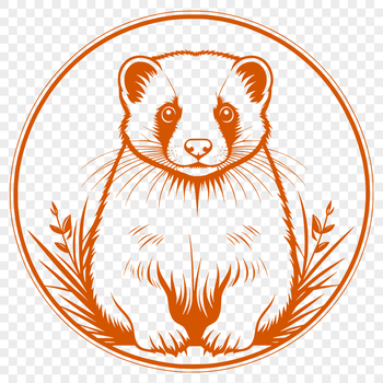 A detailed illustration of a ferret, suitable for vector graphics and cutting machine designs.
