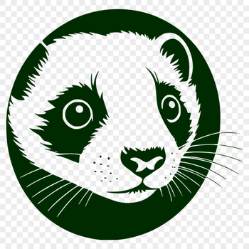 A simple illustration of a ferret in outline form, suitable for cutting or engraving.