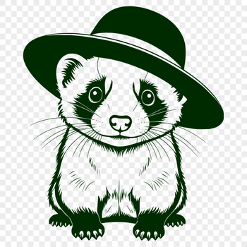 A cartoon ferret wearing a hat.