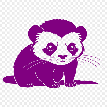 A vector illustration of a ferret with a playful expression.