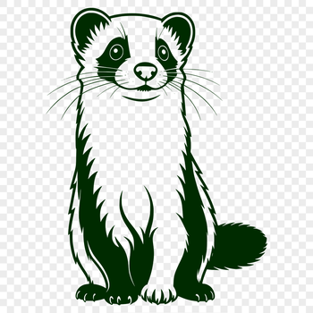 Illustrated ferret graphic for commercial or personal projects.