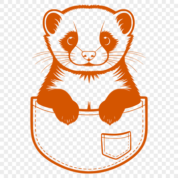 SVG graphic of a ferret, a popular small pet often kept as a companion.