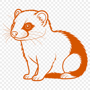 A vector illustration of a ferret in a silhouette style, suitable for digital cutting machines like the Cricut.