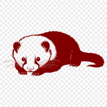 Vector illustration of a sleeping ferret animal