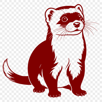 A digital illustration of a cute ferret animal.