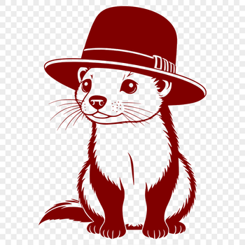 Illustrative vector graphic of a ferret, suitable for digital designs.