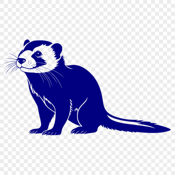 A digital illustration of a ferret in silhouette.
