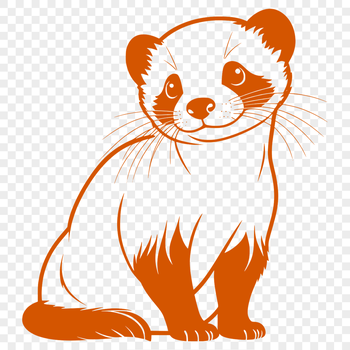 A single ferret animal in a simple silhouette style, suitable for various uses.