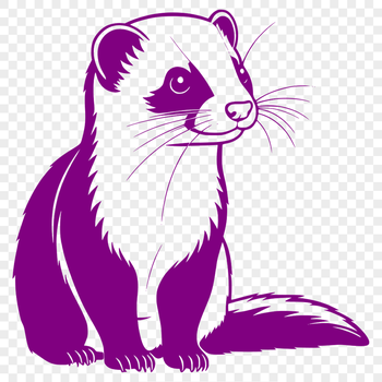 A vector illustration of a ferret in profile, suitable for cutting machines like Cricut.