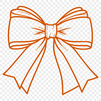 A decorative bow made up of flowing curves and loops, ideal for crafting, design, or printing projects.