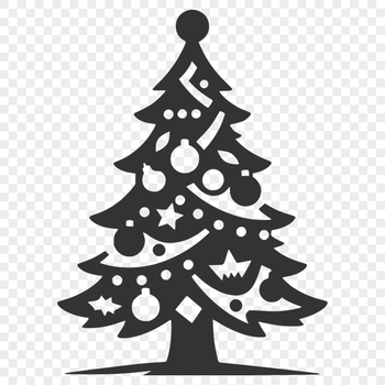SVG vector graphic illustration of a stylized Christmas tree for commercial or personal use.