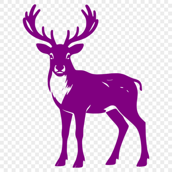 A reindeer silhouette in vector art format, suitable for commercial and personal use.
