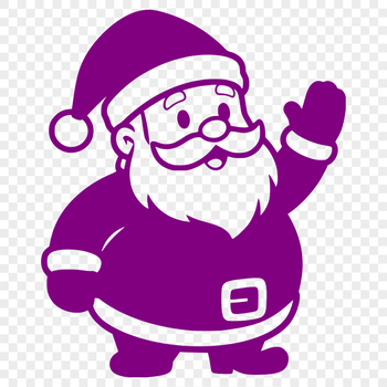 An SVG silhouette of Santa Claus holding a sack of gifts during the holiday season.