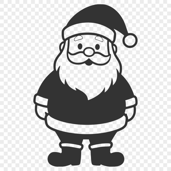 A digital illustration of Father Christmas in silhouette form, suitable for commercial or personal use.
