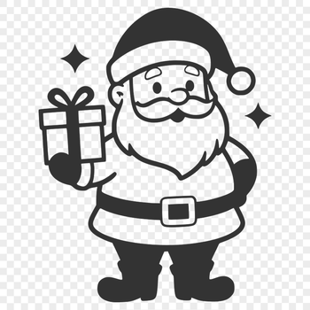 SVG illustration of Santa Claus in traditional attire with a red suit and hat, suitable for commercial or personal use.