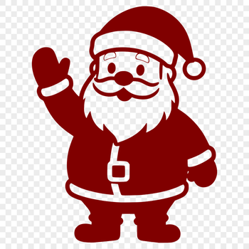 A silhouette svg design featuring the image of Santa Claus in traditional festive attire.