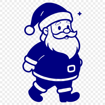 A vector graphic illustration of Santa Claus in a festive holiday setting.