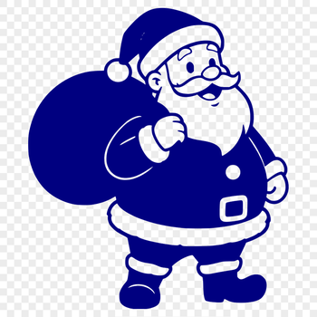 A stylized illustration of Father Christmas in traditional attire.