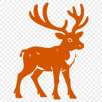 Illustration of a reindeer in a Christmas theme, suitable for vector graphics and cutting machine designs.
