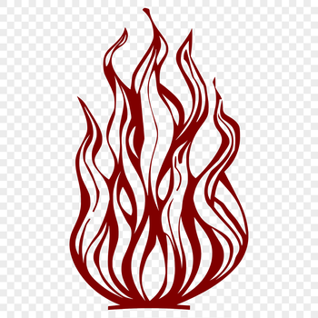A graphic representation of a fire shape in scalable SVG design.