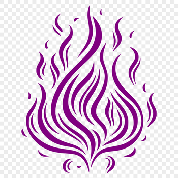 A vector illustration of flames in a decorative shape, suitable for various designs and applications.