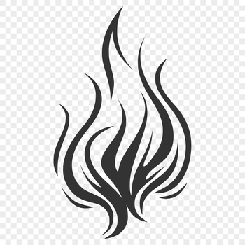 A flame shape design made from vector graphics, ideal for cutting machines and stencils.