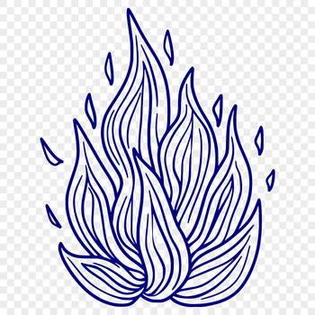 A stylized graphic illustration of flames in a vector format.