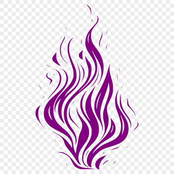 A stylized illustration of flames in a bold, vector format.