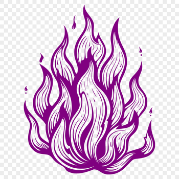 Vector illustration of a flame shape with a fiery design