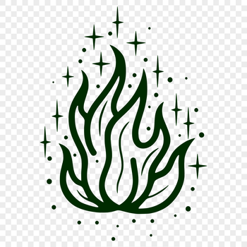 Vector illustration of flames in various shapes and sizes for graphic design projects.