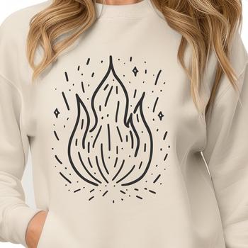 A stylized illustration of flickering flames in a vector format.