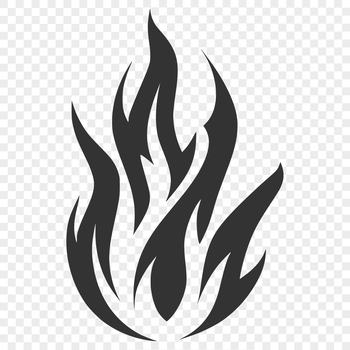 A simple line drawing of flames in vector format, suitable for commercial or personal use.