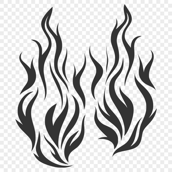 Vector shape of flames with burning edges