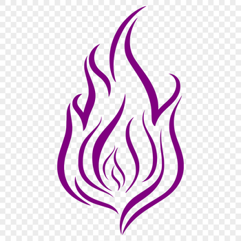 A stylized flame shape made up of multiple curved lines and points, designed as a vector graphic.