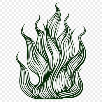 Vector illustration of a stylized flame shape for graphic design and digital crafting projects.