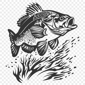 An SVG representation of a full body Crappie with anatomical details.