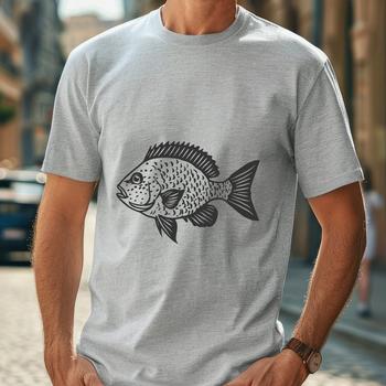 An SVG vector graphic representation of a Crappie showing its distinctive features.