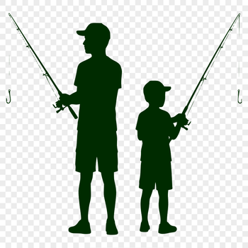 SVG fishing rod illustration for web design and DIY projects