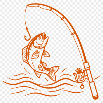 SVG fishing rod vector art for commercial use cut file
