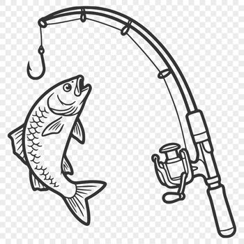 SVG fishing rod vector design for commercial use and free download