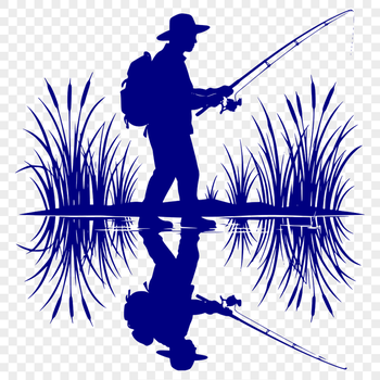 Fisherman silhouette SVG for web design and DIY projects