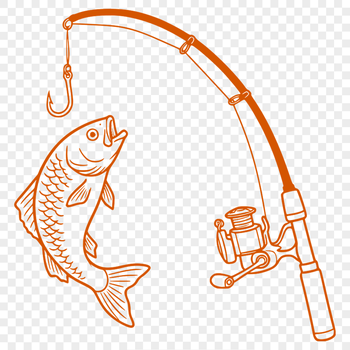 SVG fishing rod vector design for cut files and laser cutting
