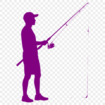 Fishing rod silhouette for laser cutting