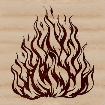 A stylized flame shape, designed as a vector graphic, ideal for digital and print use.