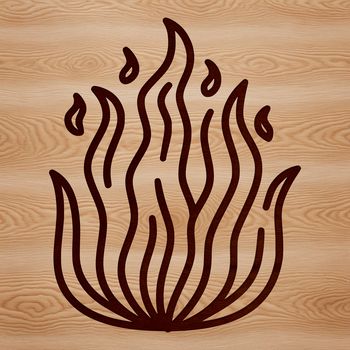 Vector illustration of a flame shape, suitable for cutting machines like Cricut or laser cutters.