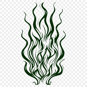 Simple illustration of stylized flame shape with fiery texture