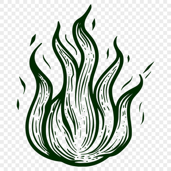 A stylized illustration of flames in various shapes and sizes, created as a vector graphic.